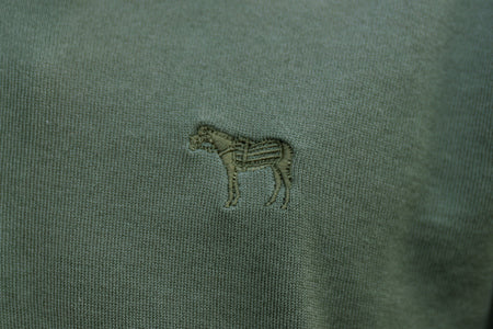 Palm Green Short Sleeve Sea Island Cotton Polo Neck Sweater